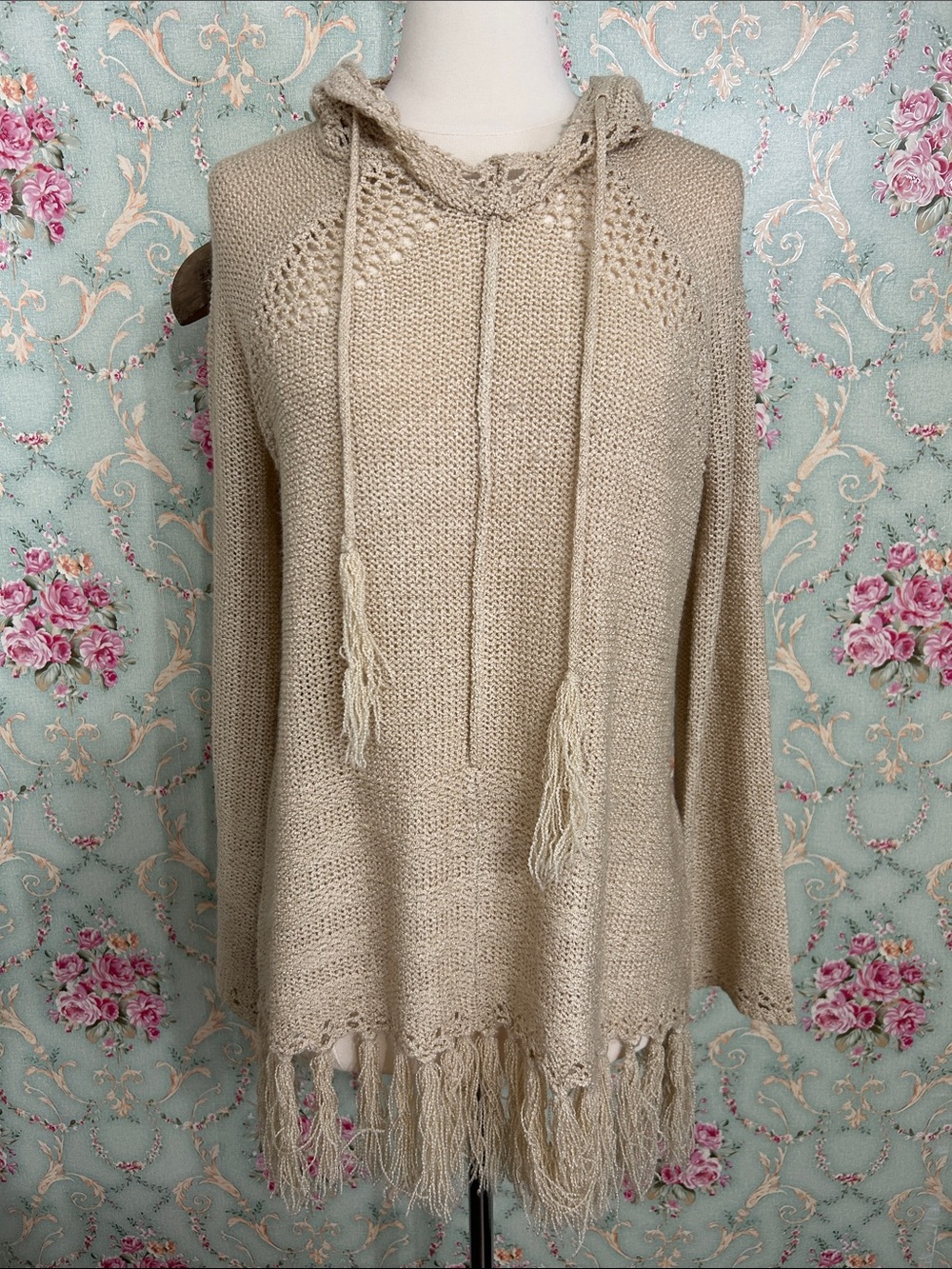 Like New Fresh Produce boho VINTAGE ?? Light weight hoodie sweater Size S M L - Picture 2 of 10